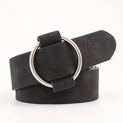 Smooth Buckle Circle Wide Leather Belt for Girls Children