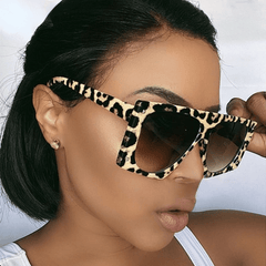 Leopard Snake Print Sunglasses Oversized Gradient Glasses UV400