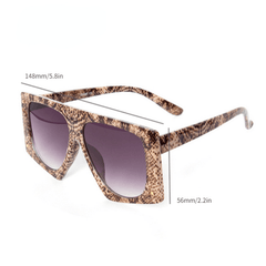 Leopard Snake Print Sunglasses Oversized Gradient Glasses UV400