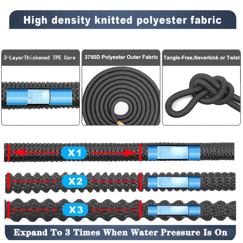 High Pressure Car Wash Water Hose 3 Times Expandable Garden Watering Soft Hose