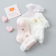 4 Pairs Lace Ruffle Socks for Baby Girls Kids Toddlers Children