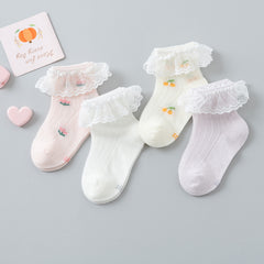 4 Pairs Lace Ruffle Socks for Baby Girls Kids Toddlers Children