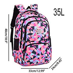 Geometric Printed School Backpack for Girls