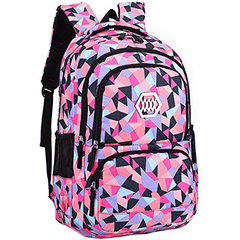 Geometric Printed School Backpack for Girls