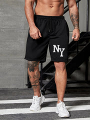 NY Print Men's Comfy Drawstring Shorts Summer Clothing