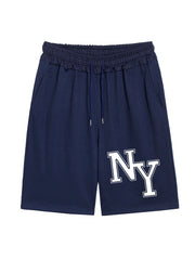 NY Print Men's Comfy Drawstring Shorts Summer Clothing