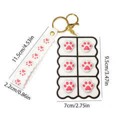 Cartoon Cat Palm Coin Purse Keychain For Girls