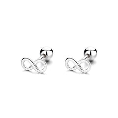 S925 Infinity Symbol Number 8 Stud Earrings