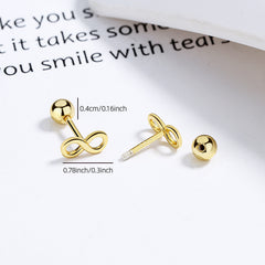 S925 Infinity Symbol Number 8 Stud Earrings