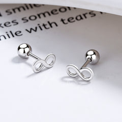 S925 Infinity Symbol Number 8 Stud Earrings