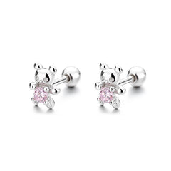 S925 Sterling Silver Bear Earstuds