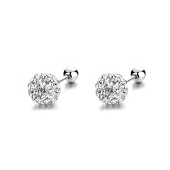 S925 Silver Red Ball Earrings Zircon Thread Bead Earrings Girls Jewelry