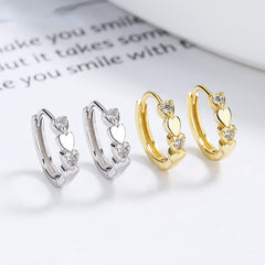 S925 CZ Heart Earrings For Girls
