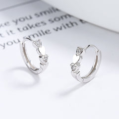 S925 CZ Heart Earrings For Girls