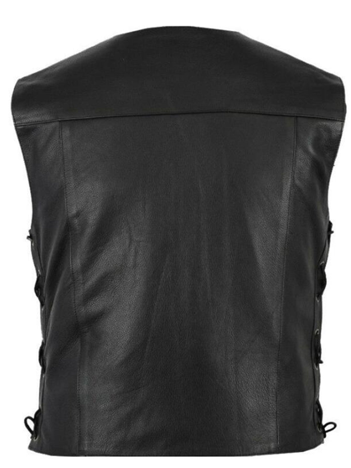Men's Vintage Style Faux Leather Vest V-Neck Spring Fall