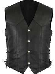 Men's Vintage Style Faux Leather Vest V-Neck Spring Fall