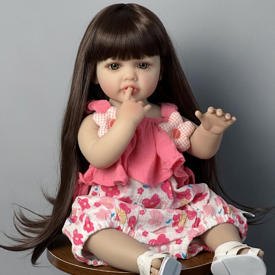 Red Dressed Princess Baby Doll with Long Hair Ideal for Bath & Bedtime Play