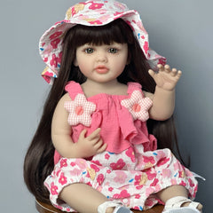 Red Dressed Princess Baby Doll with Long Hair Ideal for Bath & Bedtime Play