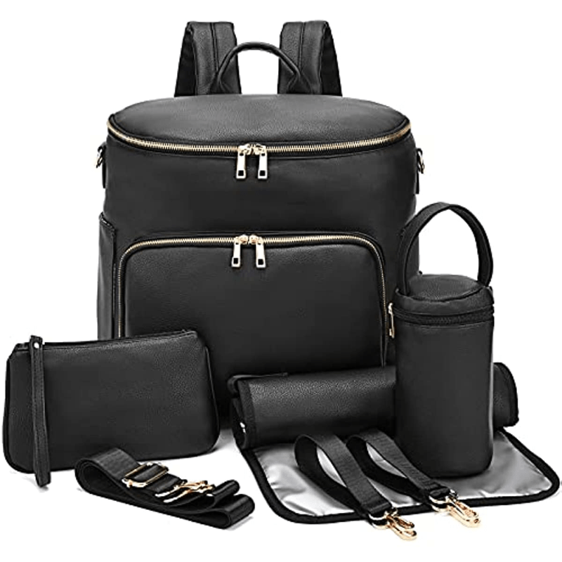 Stylish Leather Backpack for Women - Travel, Baby Care, Wet Clothes