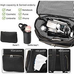 Stylish Leather Backpack for Women - Travel, Baby Care, Wet Clothes