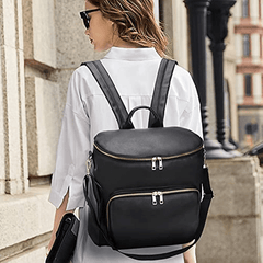 Stylish Leather Backpack for Women - Travel, Baby Care, Wet Clothes
