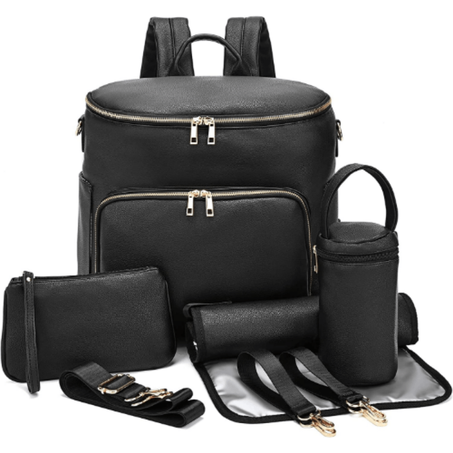 Stylish Leather Backpack for Women - Travel, Baby Care, Wet Clothes