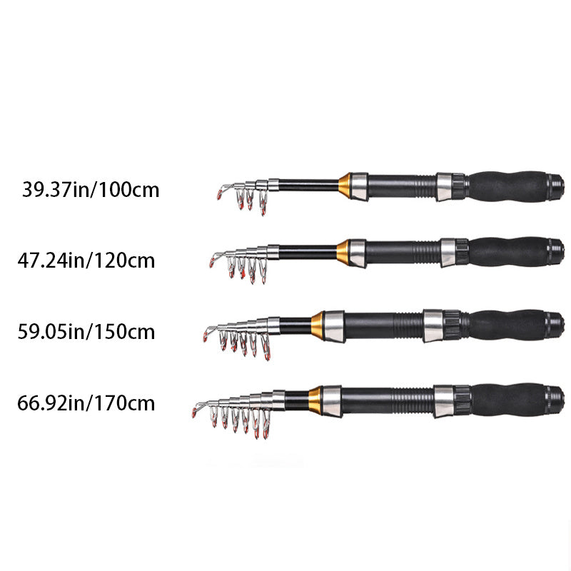 Retractable Fishing Rod for Ice and Saltwater Lightweight Portable