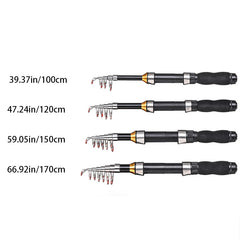 Retractable Fishing Rod for Ice and Saltwater Lightweight Portable