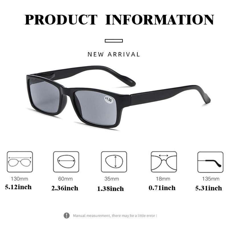 HD Gray Light Blocking UV PC Reading Glasses With Case