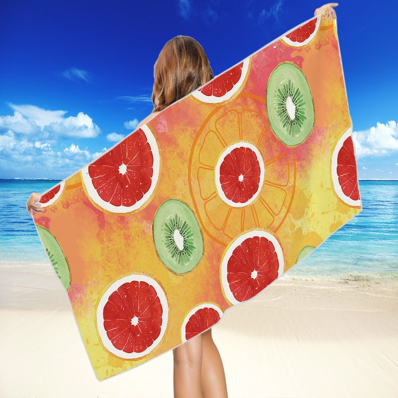 Fruit Style Sunscreen Beach Towel Wearable Swimming Bath Towel