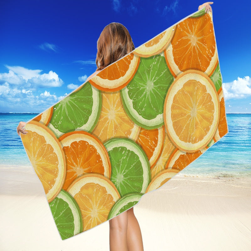 Fruit Style Sunscreen Beach Towel Wearable Swimming Bath Towel