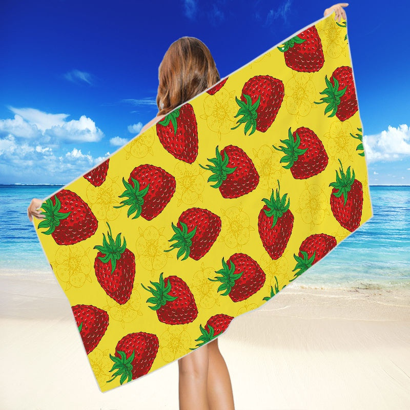 Fruit Style Sunscreen Beach Towel Wearable Swimming Bath Towel