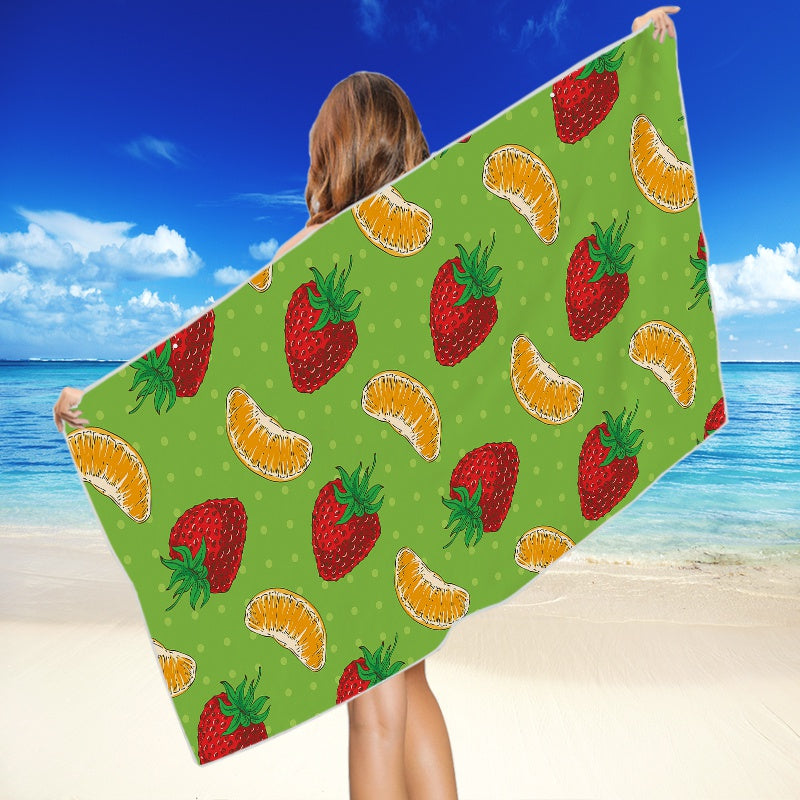 Fruit Style Sunscreen Beach Towel Wearable Swimming Bath Towel