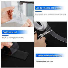 Transparent Nano Tape Washable Reusable Double Sided Tape Adhesive Nano Sticker