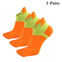 3 Pairs Colorblock Toe Socks Low Cut Sports Women's Stockings