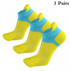 3 Pairs Colorblock Toe Socks Low Cut Sports Women's Stockings