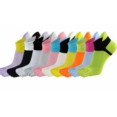 3 Pairs Colorblock Toe Socks Low Cut Sports Women's Stockings
