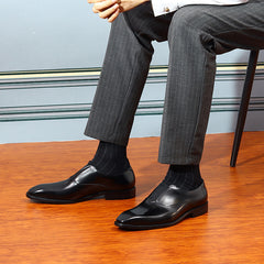 Men's Square Toe Slip On Formal Shoes Wear-resistant Non-Slip Smart Casual