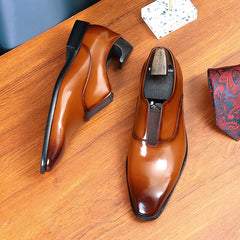 Men's Square Toe Slip On Formal Shoes Wear-resistant Non-Slip Smart Casual