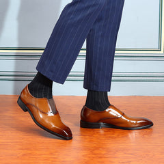 Men's Square Toe Slip On Formal Shoes Wear-resistant Non-Slip Smart Casual