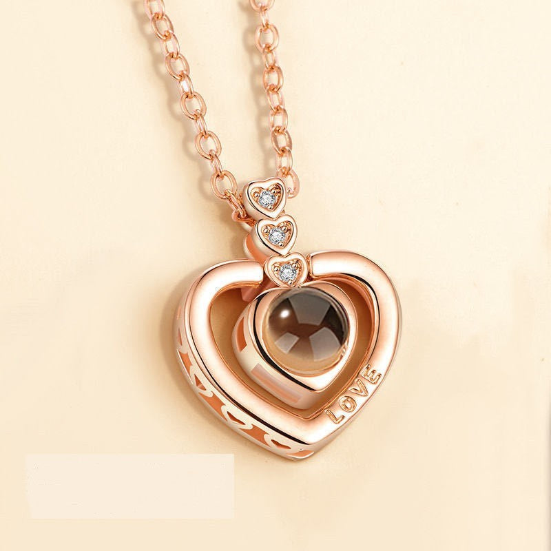 100 Languages I Love You Necklace Heart Pendant Necklace For Women