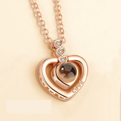 100 Languages I Love You Necklace Heart Pendant Necklace For Women