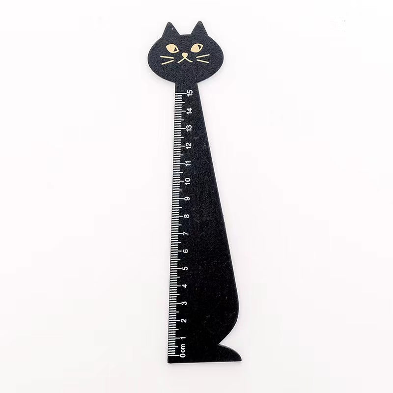 Cartoon Cat Wooden Ruler, Creative Drawing Tool