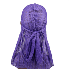 Mesh Monochrome Pirate Hip Hop Cape Hat with Durag