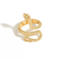 Gothic Snake Wrap Ring with Rhinestones Adjustable