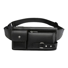 Men's PU Leather Waist Bag for Outdoor Travel and Hiking