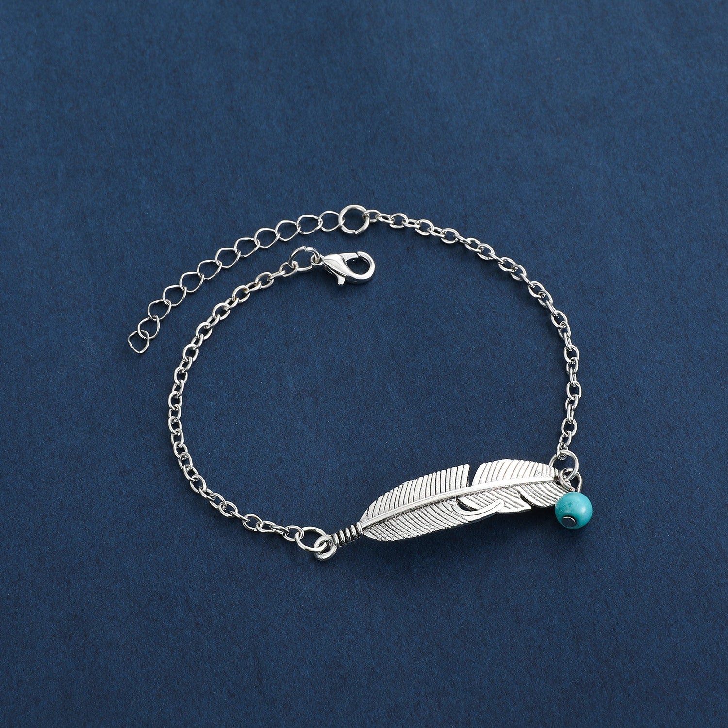 Ethnic Style Feather Anklet Female Leaf Anklet Foot Jewelry