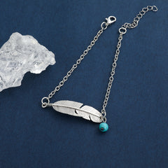 Ethnic Style Feather Anklet Female Leaf Anklet Foot Jewelry