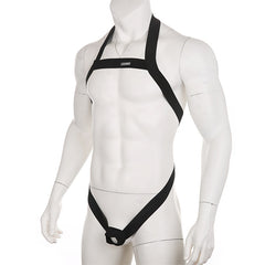 Men's Sleeveless Body Chest Harness Elastic Nylon Cosplay Costume