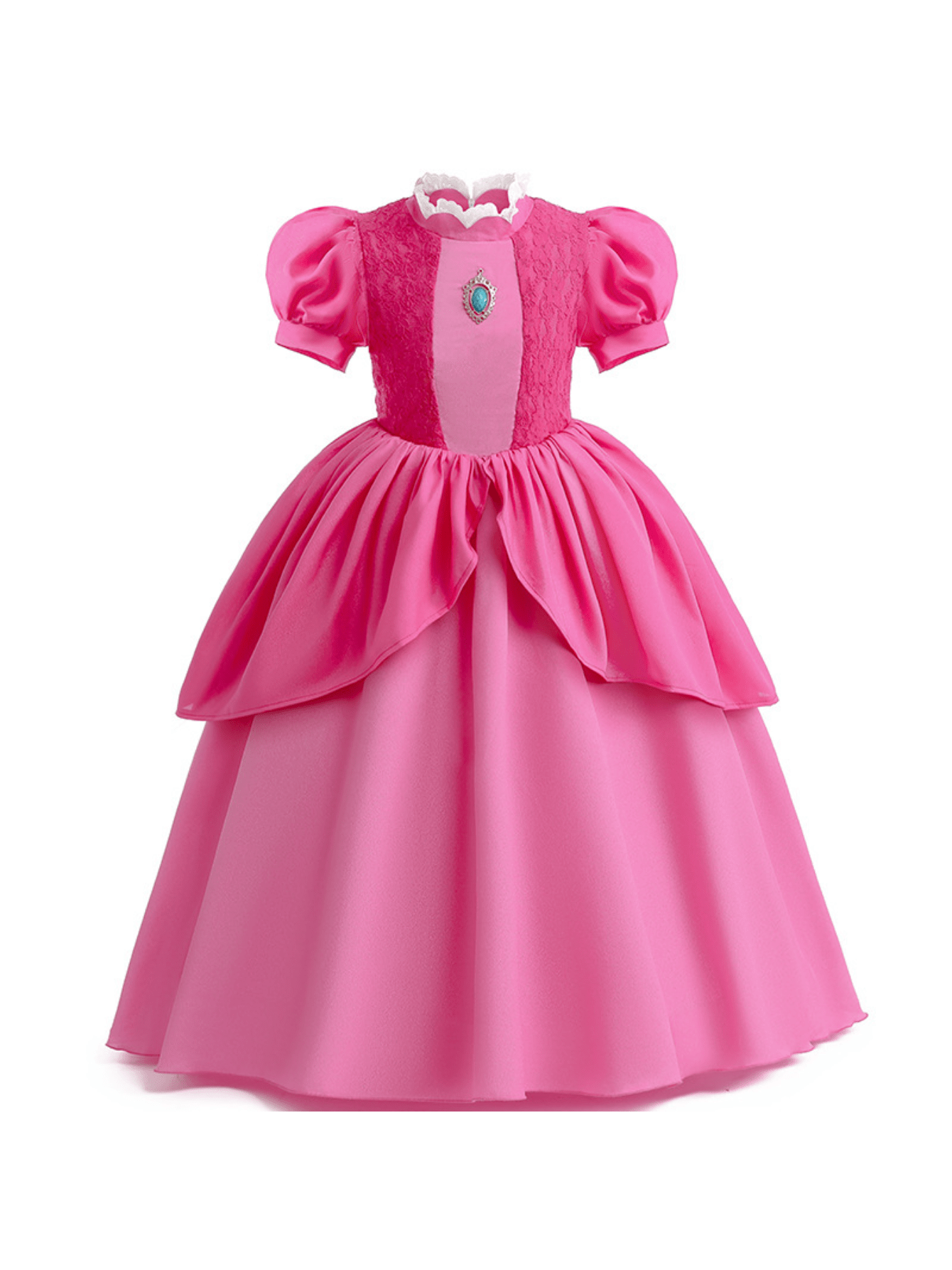 Princess Dress With Jewel Puff Sleeves